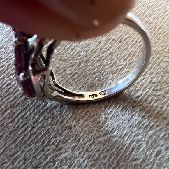 Vintage Amethyst & Pink Tourmaline Ring 7 - Picture 4 of 5